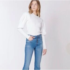 ✨Veronica Beard Lyon Puff Sleeve Long Sleeve Ribbed Sz Small Top✨